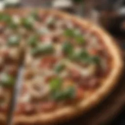 A delicious slice of cauliflower pizza topped with fresh ingredients