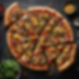 Artfully arranged pita pan pizza with vibrant toppings
