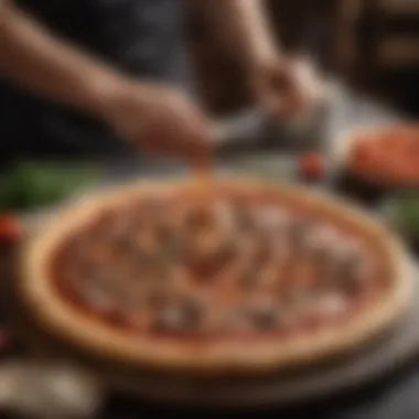 Artisan ingredients laid out for making filled crust pizza.