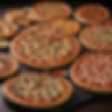 A vibrant assortment of Pizza Hut's signature pizzas showcasing various toppings