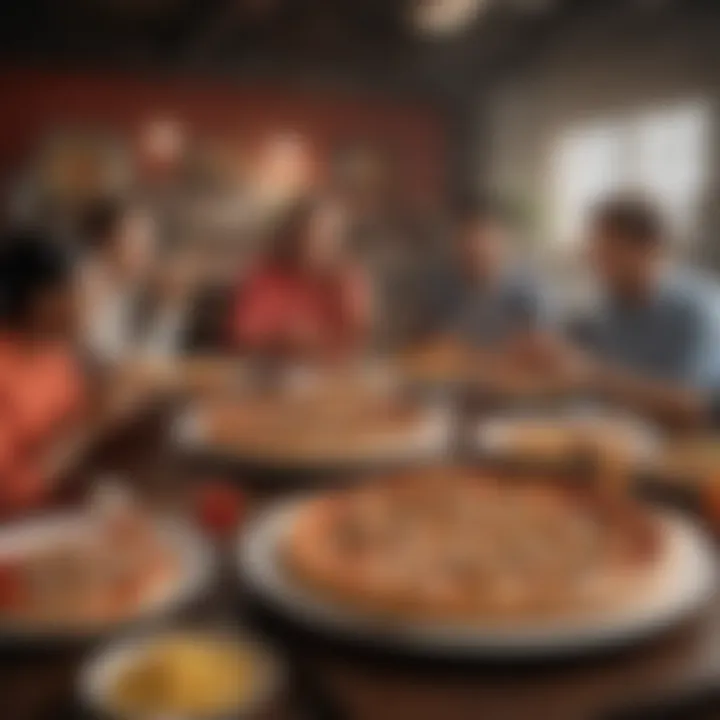 A group of friends enjoying a Pizza Hut meal, celebrating diverse flavors