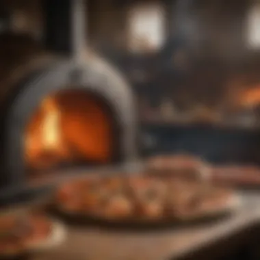 The Heart of Pizza Making A rustic pizza oven in a cozy setting