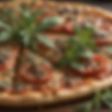 Fresh Herbs and Spices for Flavor Enhancement Close-up of fresh herbs and spices used as pizza toppings