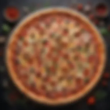Harmonious Blend of Talented Toppings A beautifully crafted pizza showcasing a harmonious blend of toppings