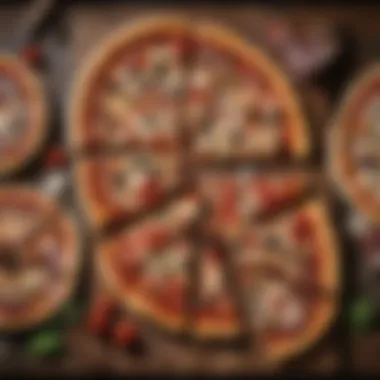 Unconventional Pizza Toppings on Display An array of unconventional pizza toppings displayed on a rustic wooden table