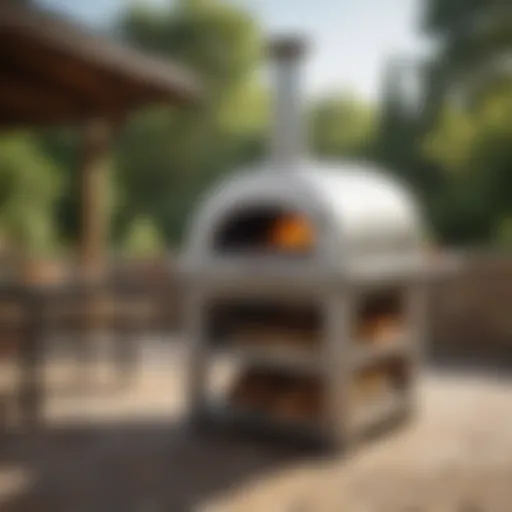 A sleek propane pizza oven outdoors