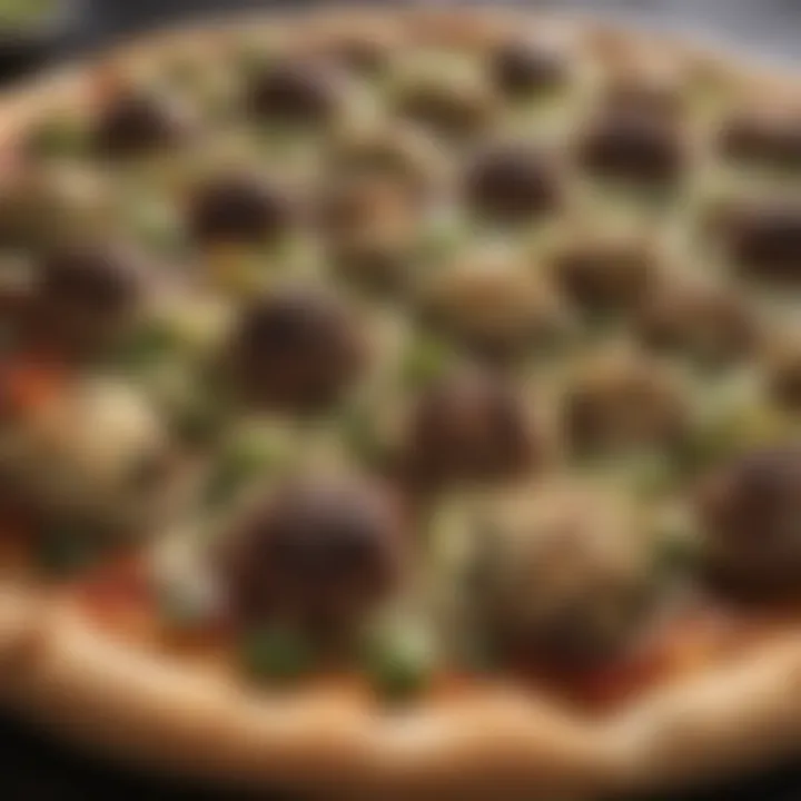 An artistic arrangement of sprouts on a gourmet frozen pizza