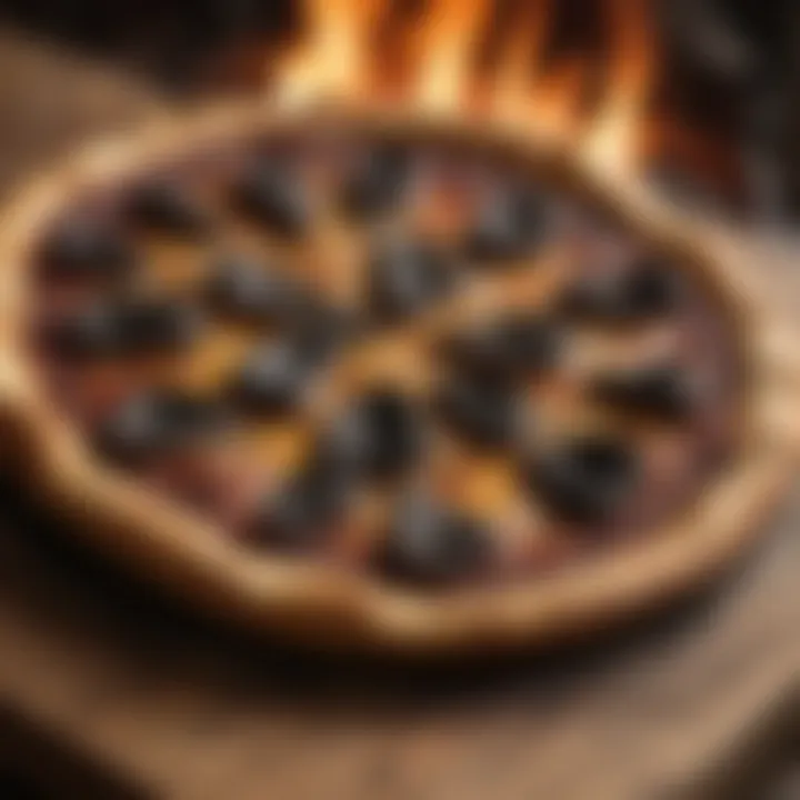 Gourmet wood-fired pizza with charred crust