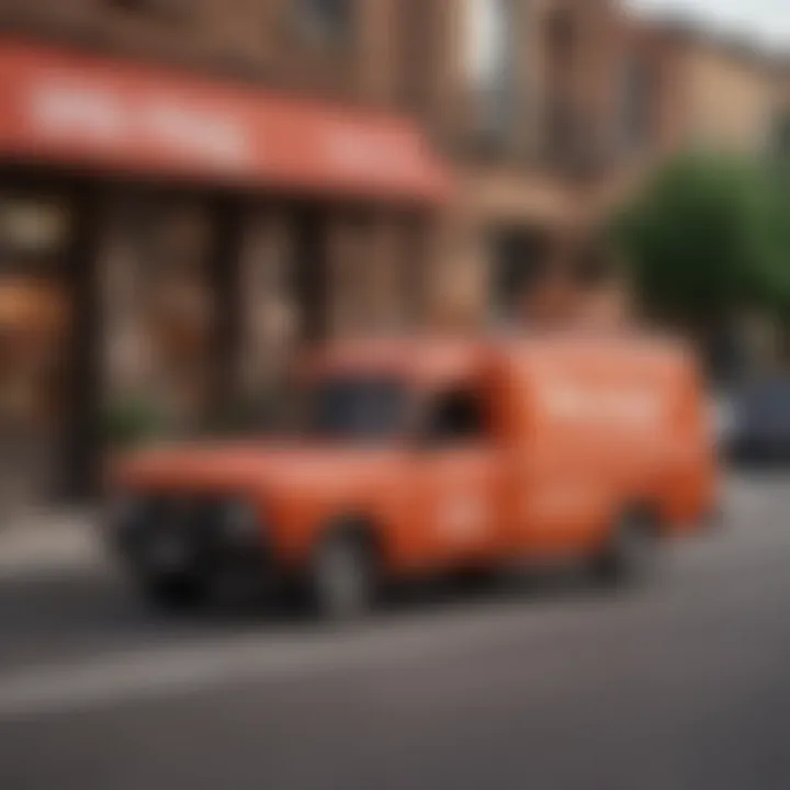 Delivery vehicle branded with Uno Pizza logo