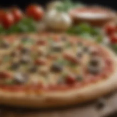 Fresh Ingredients for Vegetarian Pizza Close-up of fresh ingredients used in vegetarian pizza preparation.
