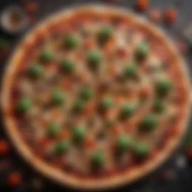 Ready-to-Enjoy Vegetarian Pizza A beautifully arranged vegetarian pizza ready to be enjoyed.