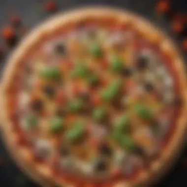 Fresh and Colorful Veggie Pizza A vibrant veggie pizza topped with fresh ingredients