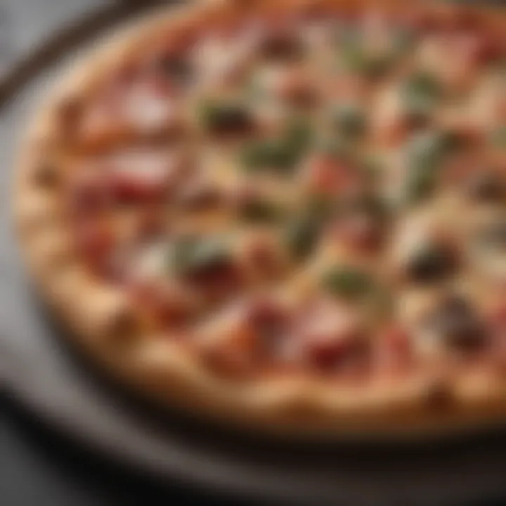 A perfectly baked pizza on a high-quality tray, highlighting its presentation