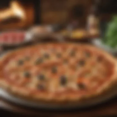 Wegmans Seafood Pizza in a Culinary Atmosphere A vibrant display of Wegmans Seafood Pizza in a restaurant setting