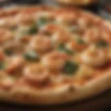 A delicious seafood pizza topped with shrimp and scallops