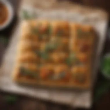 Rustic Whole Foods Focaccia A rustic loaf of whole foods focaccia topped with fresh herbs and sea salt