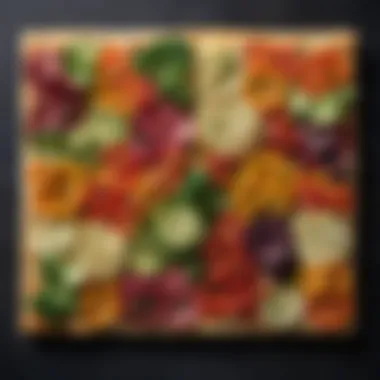 Vibrant Vegetable Toppings on Focaccia An array of vibrant vegetables artfully arranged on focaccia slices