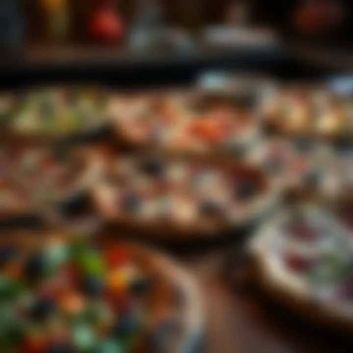 A colorful array of unique pizzas representing Oakland's diverse gastronomy