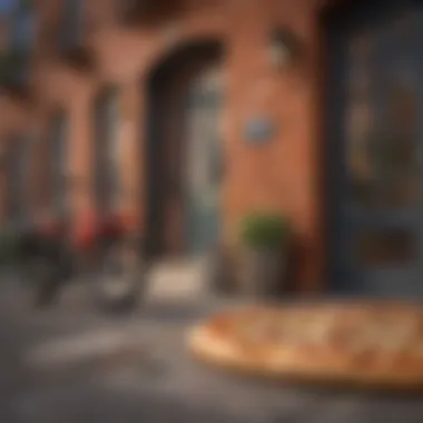 Creative visualization of a doorstep delivery of pizza