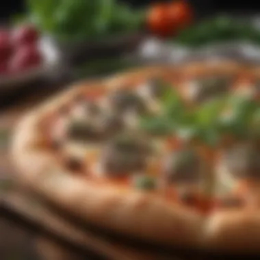 Finishing Touches with Fresh Herbs Exquisite fresh herbs sprinkled over the finished buffalo pizza