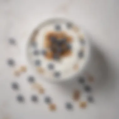 Elevating Taste: Fage 2 Greek Yogurt with Blueberries and Granola Close-up of Fage 2 Greek yogurt with fresh blueberries and granola