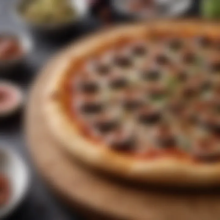 Fig pizza garnished with balsamic reduction