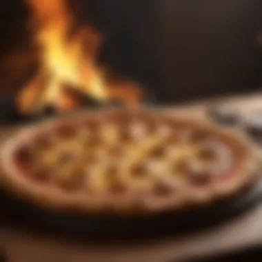 Embracing the Flame's Touch Flame-kissed woodfire pizza crust