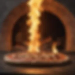 Flames dancing around the Neapolitan Pizza Oven