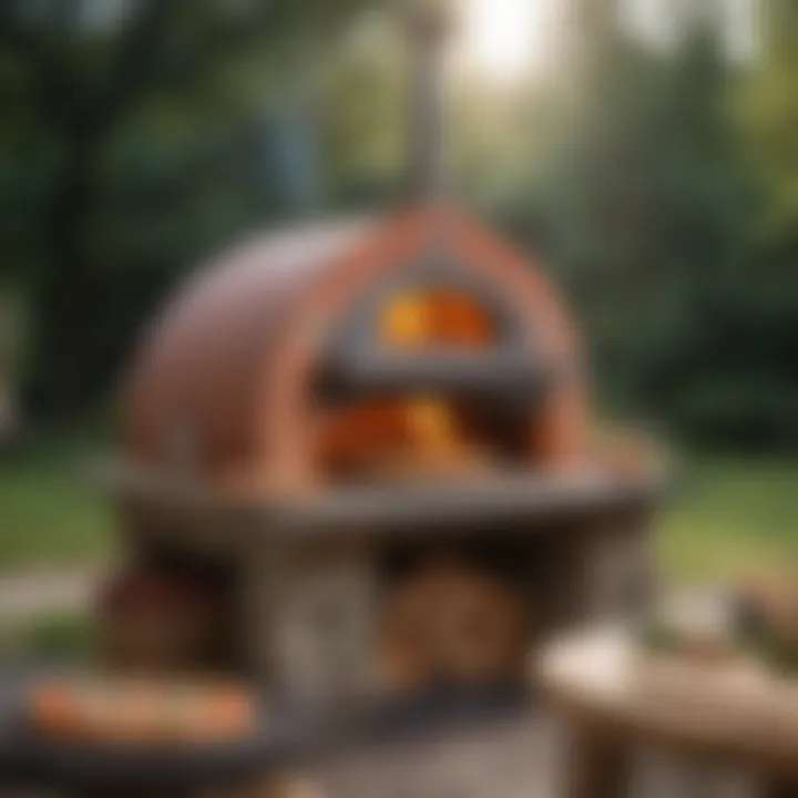 Elegant outdoor Fornetto pizza oven set up