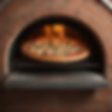 A perfectly cooked pizza emerging from the Forno Venezia Pizza Oven