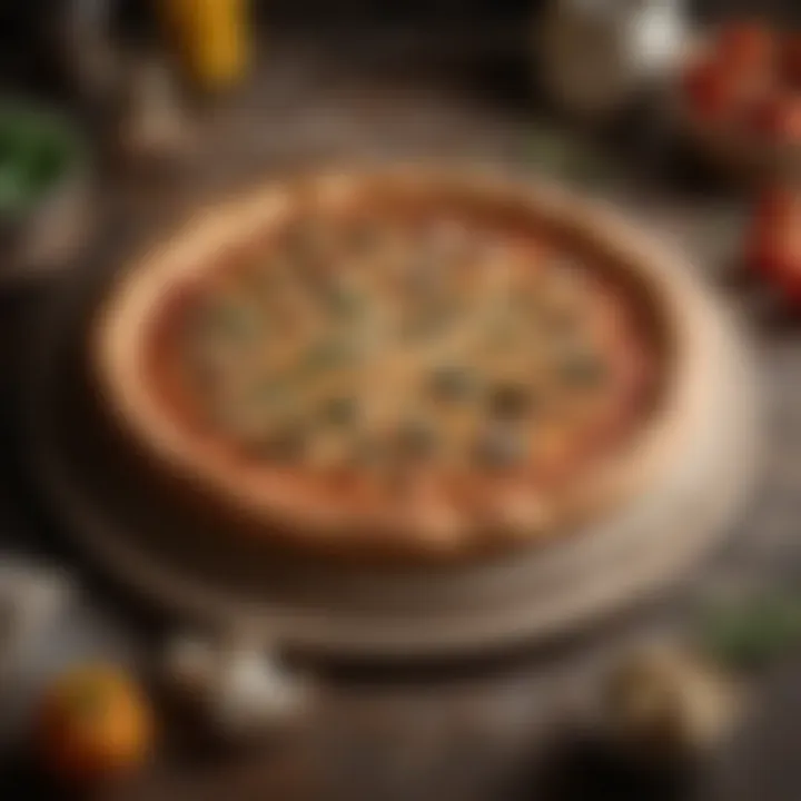 Traditional French pizza stone with rustic design