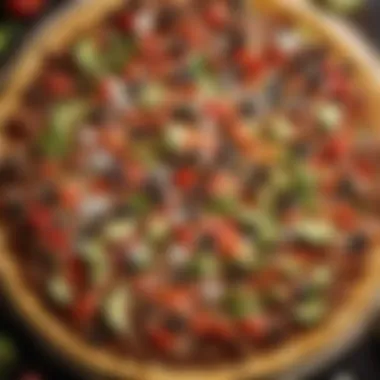 Fresh Ingredients for Taco Pizza A close-up of fresh taco pizza ingredients arranged artfully