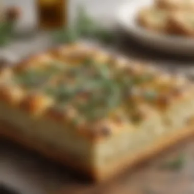 Rustic Focaccia Bread Infused with Fragrant Herbs Freshly Baked Focaccia Bread with Herb Infusion