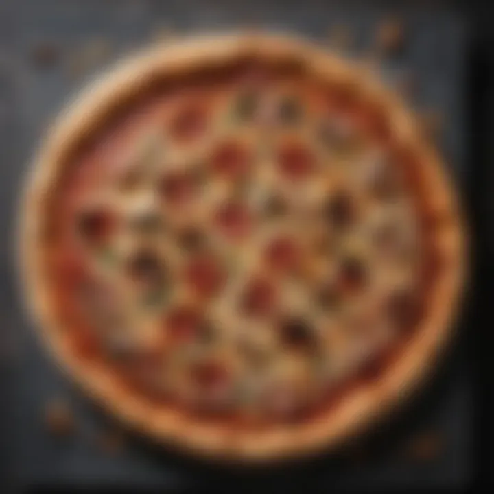 Freshly baked homemade pizza on a stone oven tray