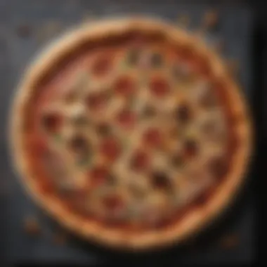 Perfectly Baked Pizza from Oven Freshly baked homemade pizza on a stone oven tray