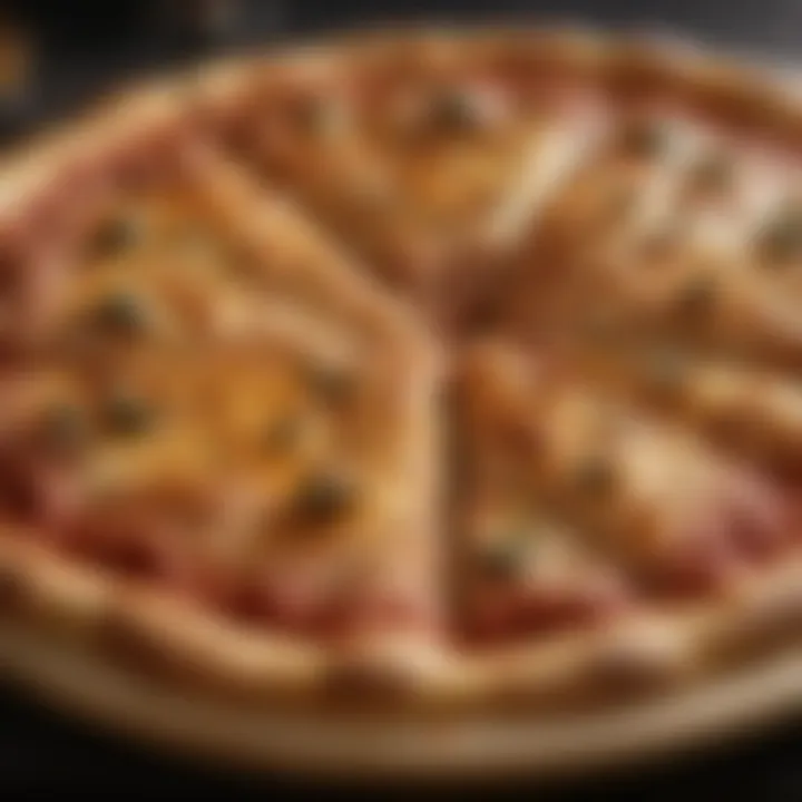 Freshly baked New York pizza with golden crust