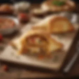 Golden-brown baked Pillsbury Crescent Pizza Pockets with a cheesy filling