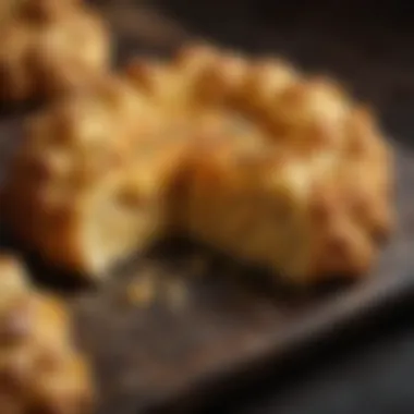 Golden-brown baked cauliflower crust emerging from the oven