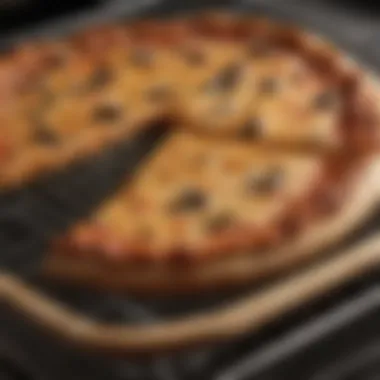 Golden-brown pizza crust baking directly on oven rack