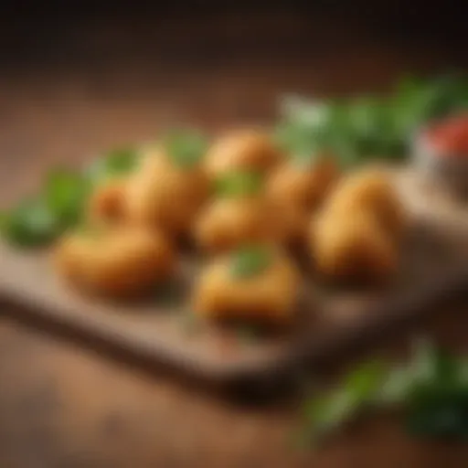 Gourmet Mexi Nuggets on a bed of fresh herbs