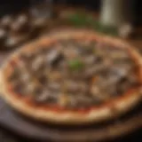 Gourmet Mushroom Medley on Round Table Medium Pizza Slice