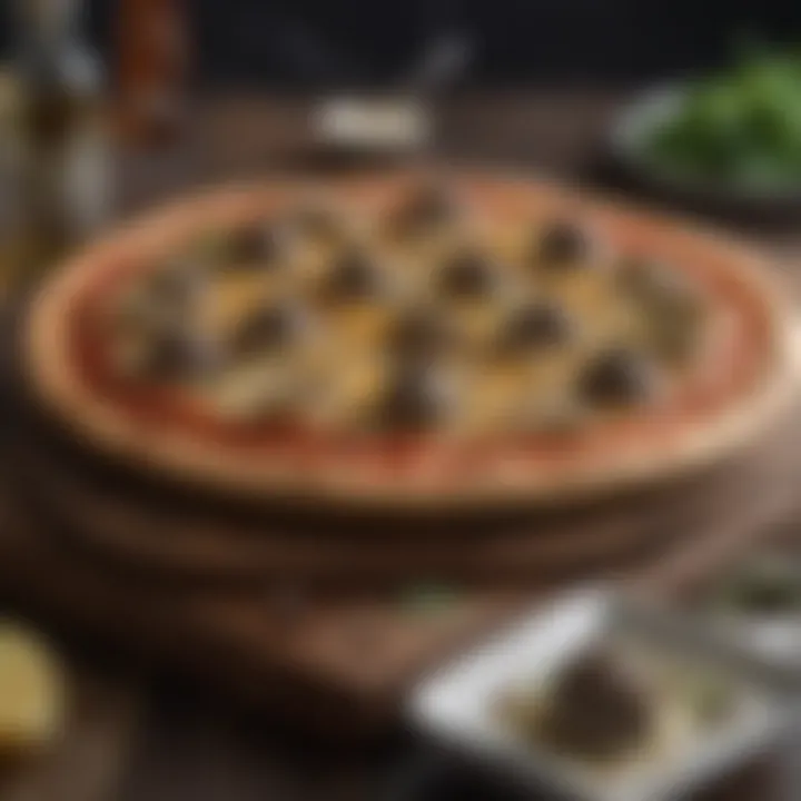 Savory Ooni pizza showcasing truffle oil drizzle