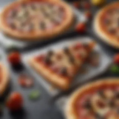 Gourmet pizza toppings arranged elegantly on a marble slab, ready to elevate a classic pizza