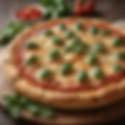 Gourmet Stuffed Crust Cheese Pizza with Fresh Basil