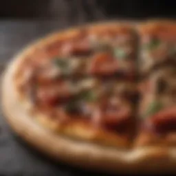 Artisan grilled pizza base with charred edges