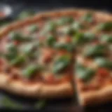 Savor the Flavor: Grilled Pizza topped with Fresh Basil Delicious Grilled Pizza with Fresh Basil