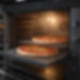 An elegant oven showcasing a frozen pizza ready to cook