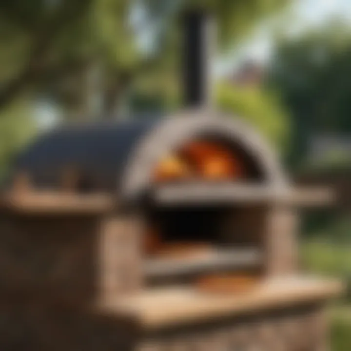 High-performance outdoor pizza oven in action