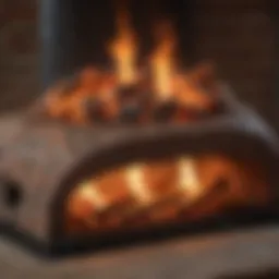 Artisanal brick oven with wood-fired flames