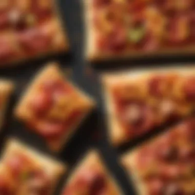 Close-up of hot dog slices integrated into the pizza crust